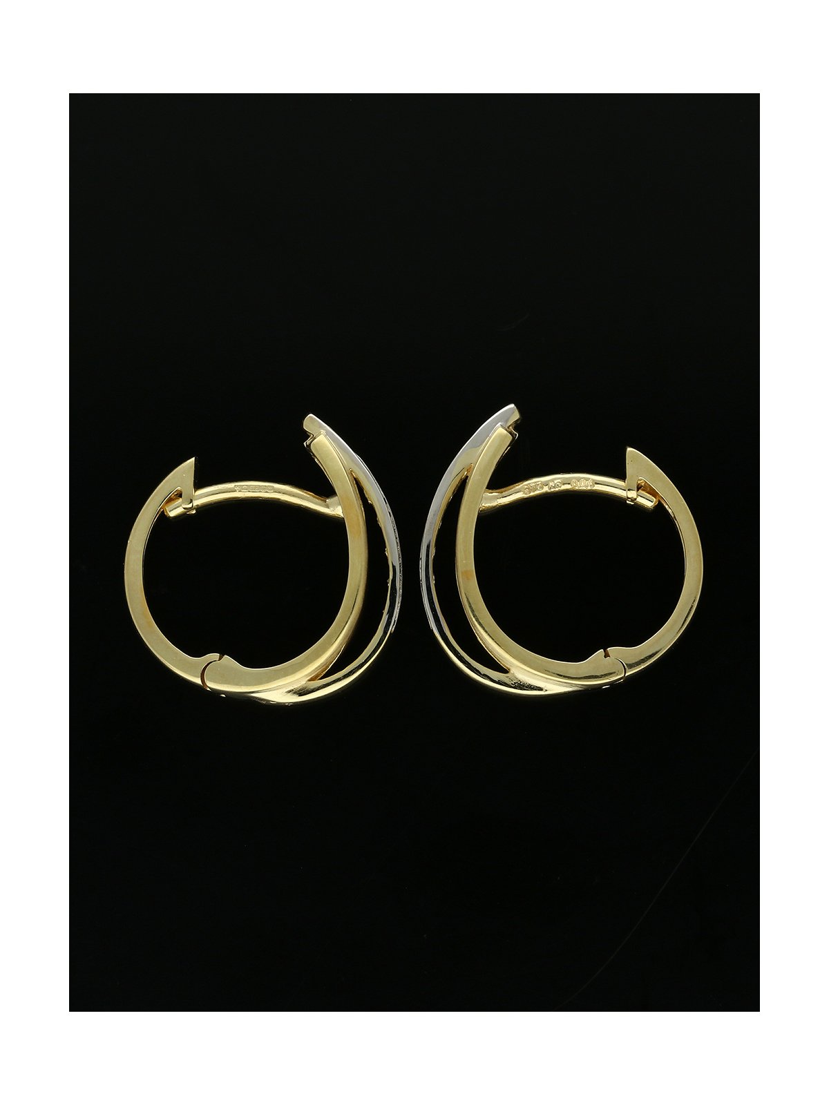 Diamond Huggie Hoop Earrings 0.08ct Round Brilliant Cut in 9ct Yellow Gold