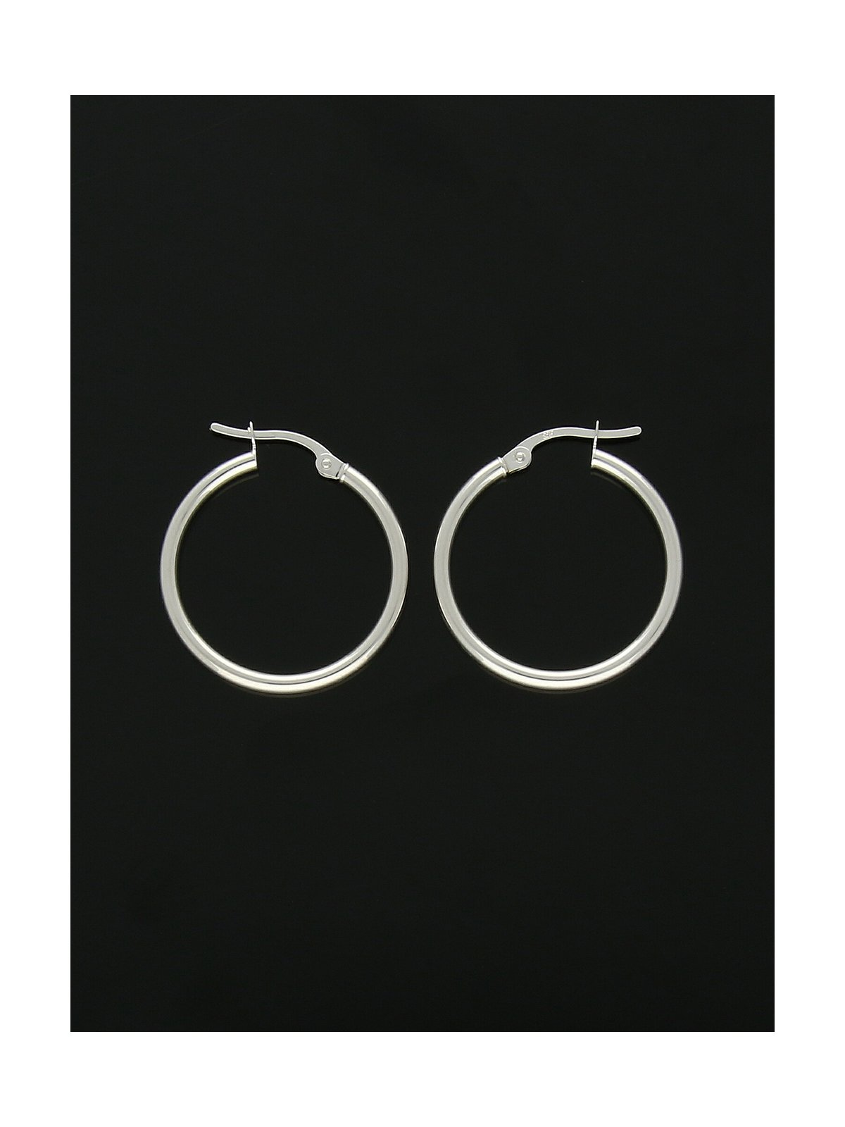 Hoop Earrings 23mm in 9ct White Gold