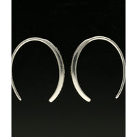 Diamond Channel Set Banana Hoop Earrings 0.14ct in 9ct White Gold
