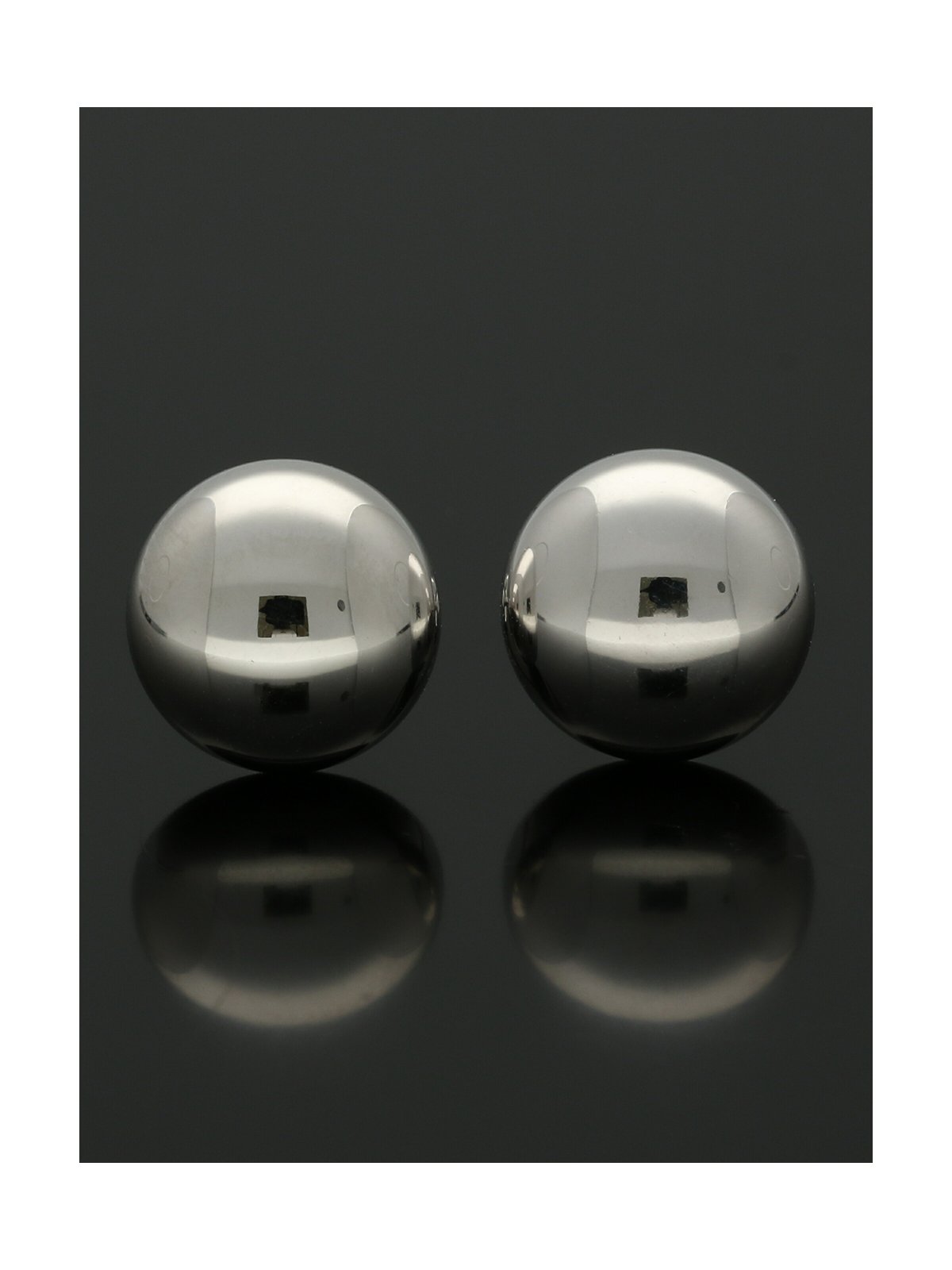 Button Stud Earrings 9mm in 9ct White Gold