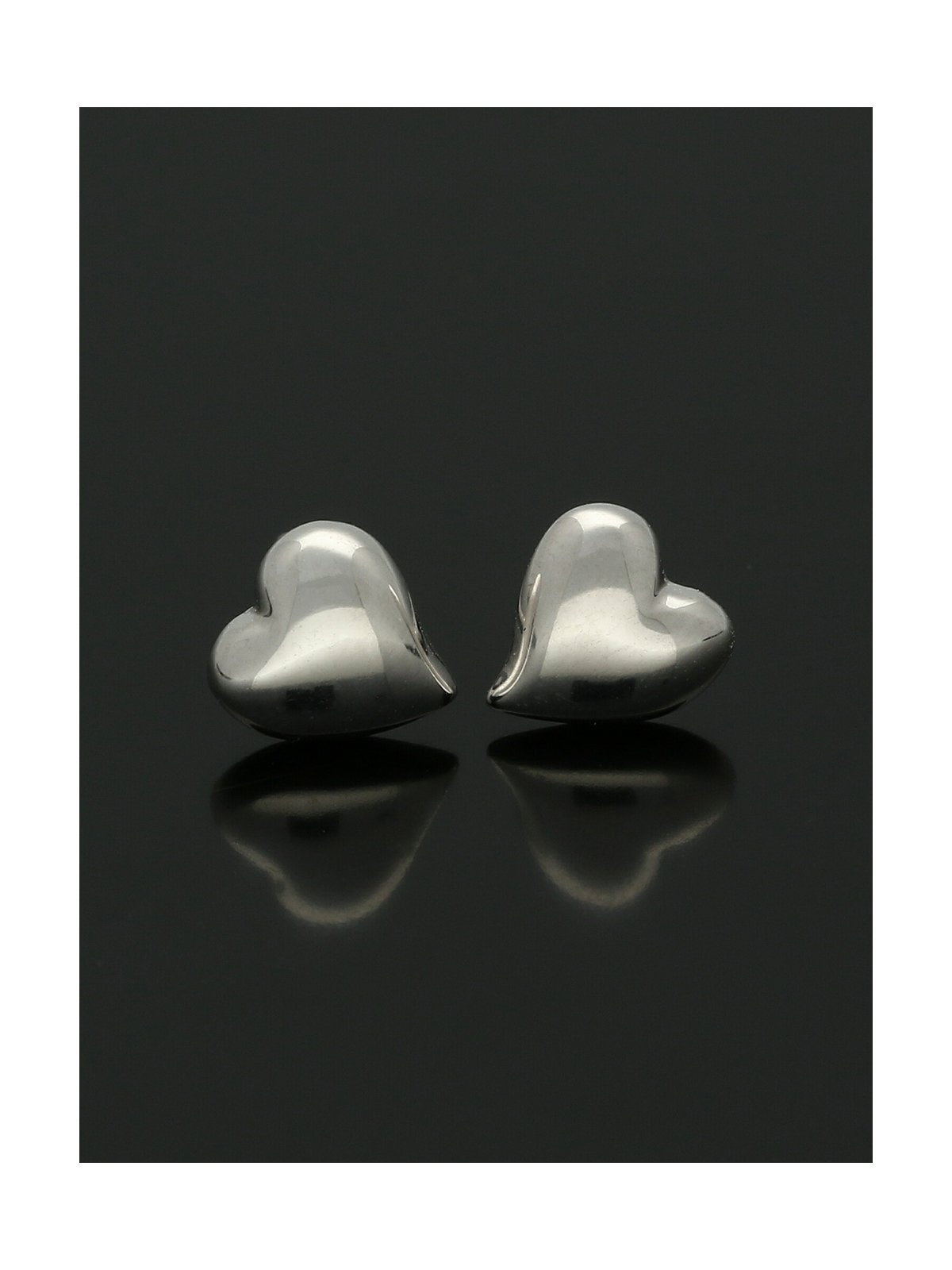 Heart Stud Earrings 6mm in 9ct White Gold