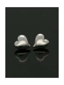 Heart Stud Earrings 6mm in 9ct White Gold