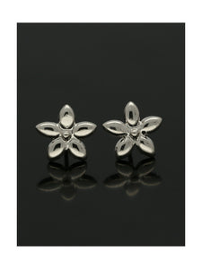 Daisy Stud Earrings 9mm in 9ct White Gold