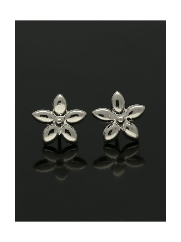 Daisy Stud Earrings 9mm in 9ct White Gold