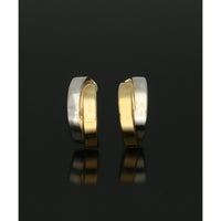 Crossover Half Hoop Earrings 16mm in 9ct Yellow & White Gold