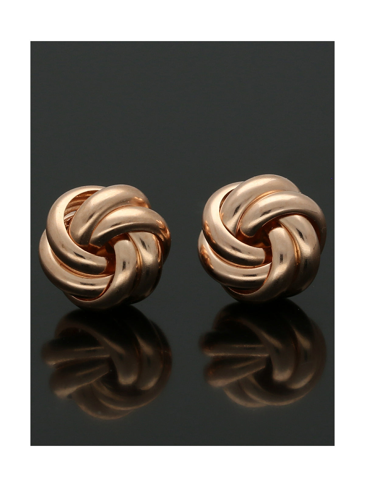 Knot Stud Earrings 10mm in 9ct Rose Gold
