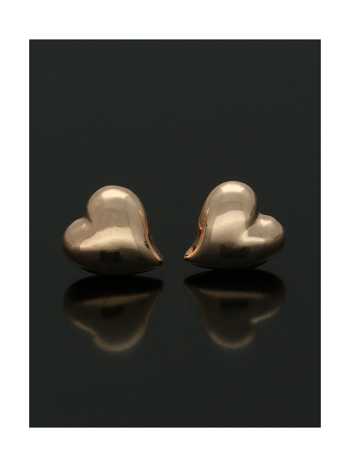 Heart Stud Earrings in 9ct Rose Gold