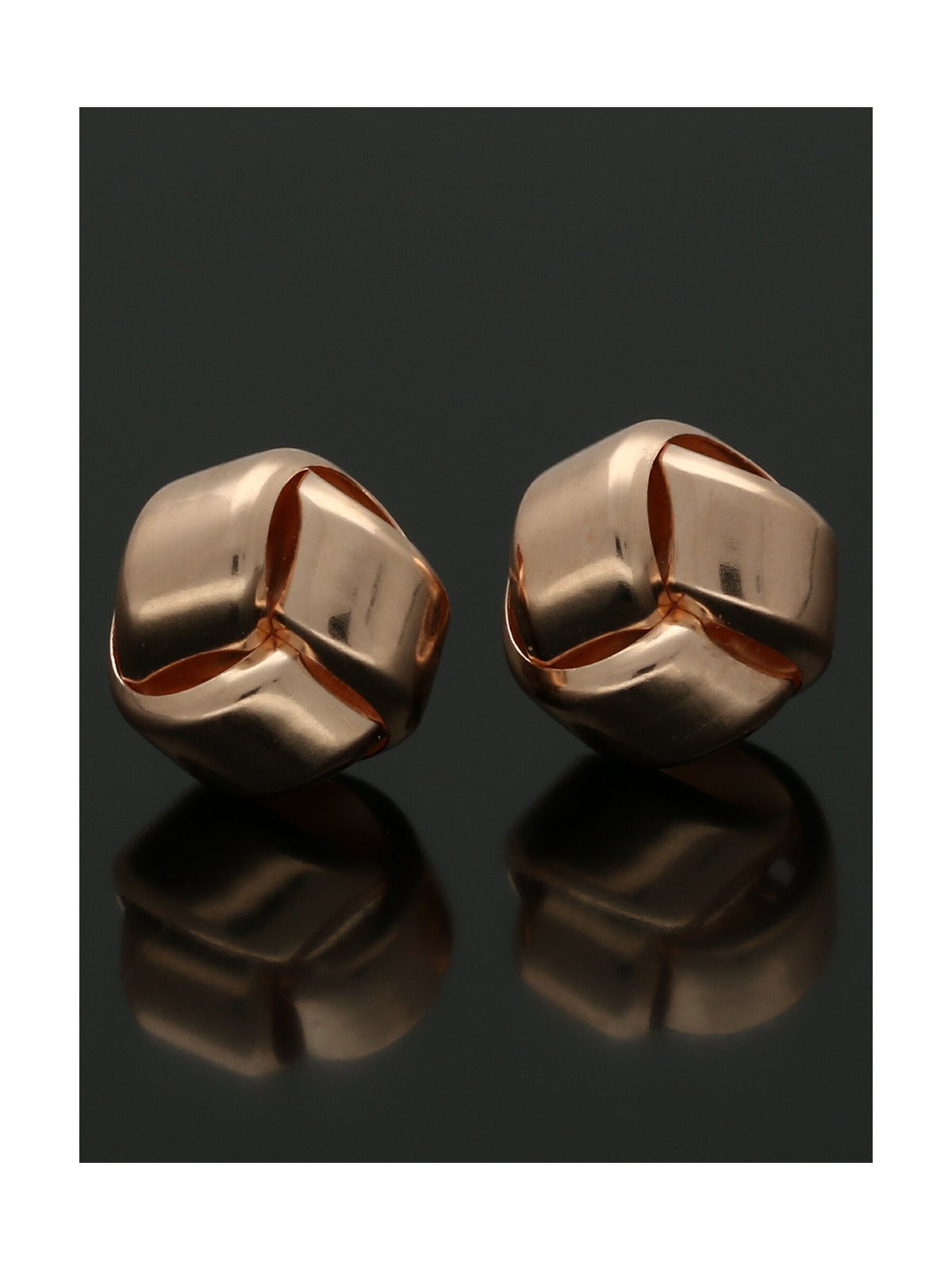 Frosted Knot Stud Earrings 7mm in 9ct Rose Gold