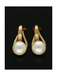 Pearl Clip Fit Earrings in 9ct Yellow Gold