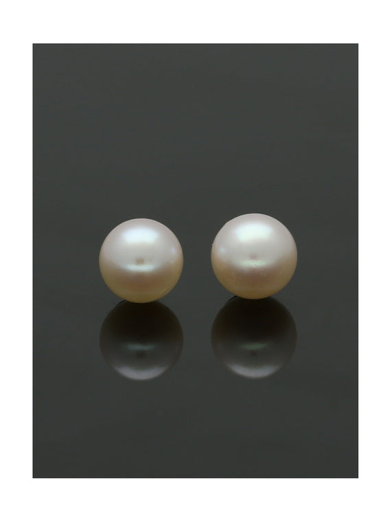 White Cultured Pearl Stud Earrings 5.5mm in 9ct Yellow Gold