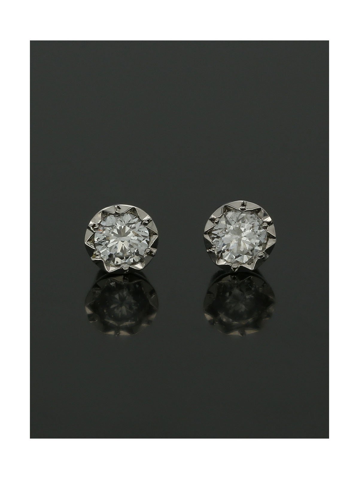 Illusion Set Diamond Stud Earrings 0.33ct in 9ct White Gold