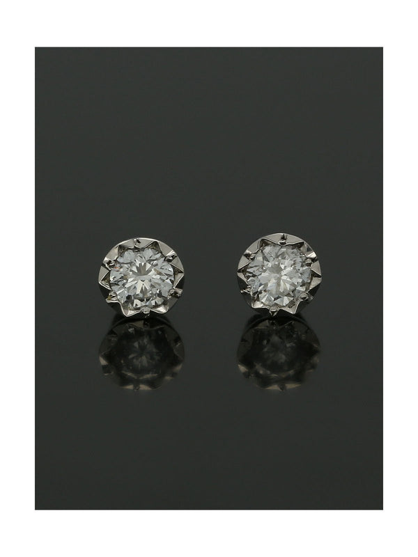 Illusion Set Diamond Stud Earrings 0.33ct in 9ct White Gold