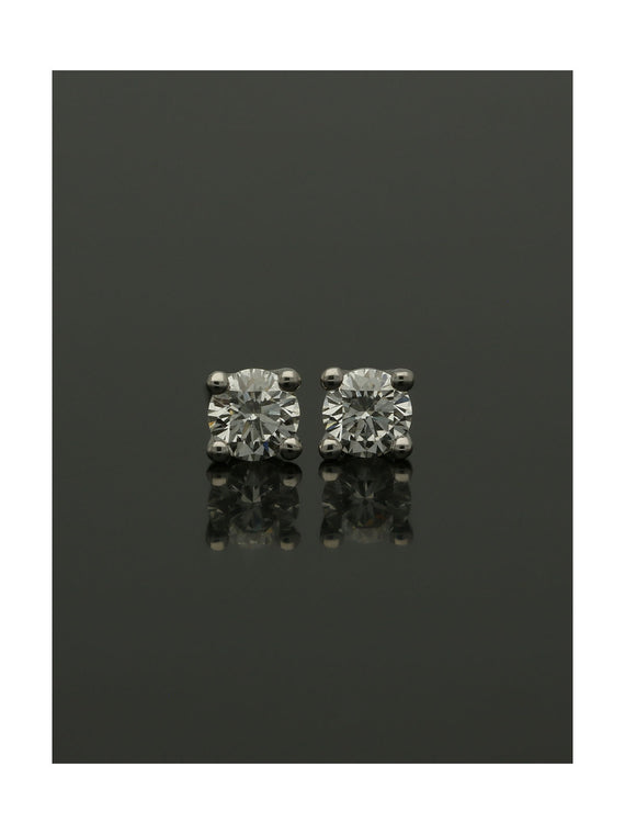 Diamond Round Brilliant 0.16ct Solitaire Stud Earrings in 9ct White Gold