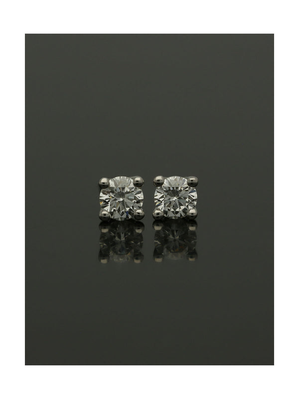 Diamond Round Brilliant 0.16ct Solitaire Stud Earrings in 9ct White Gold
