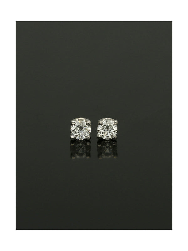 Diamond Round Brilliant 0.25ct Solitaire Stud Earrings in 9ct White Gold