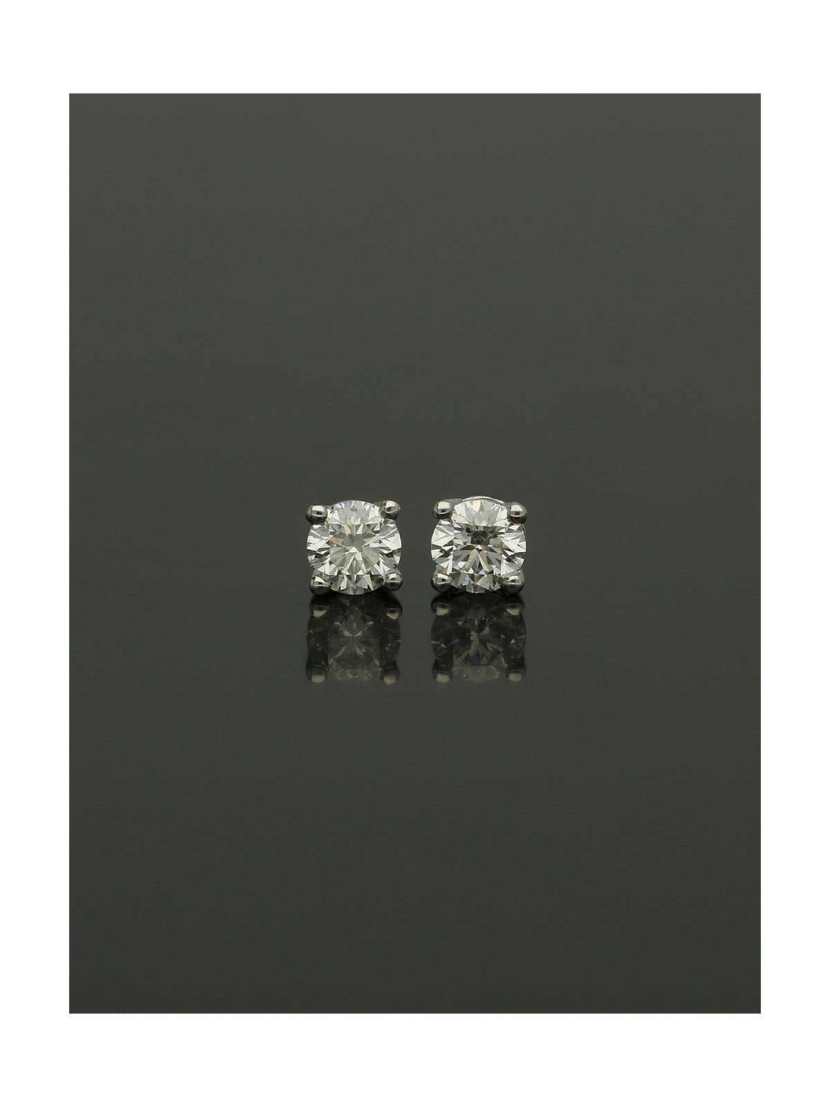 Diamond Round Brilliant 0.30ct Solitaire Stud Earrings in 9ct White Gold