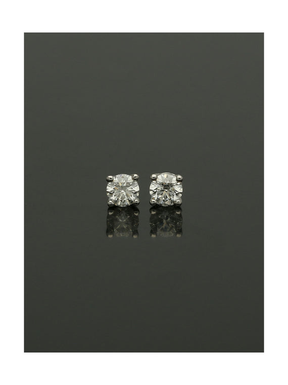 Diamond Round Brilliant 0.30ct Solitaire Stud Earrings in 9ct White Gold