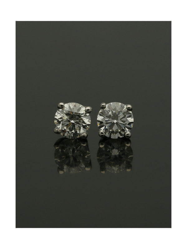 Diamond Round Brilliant 0.40ct Solitaire Stud Earrings in 9ct White Gold
