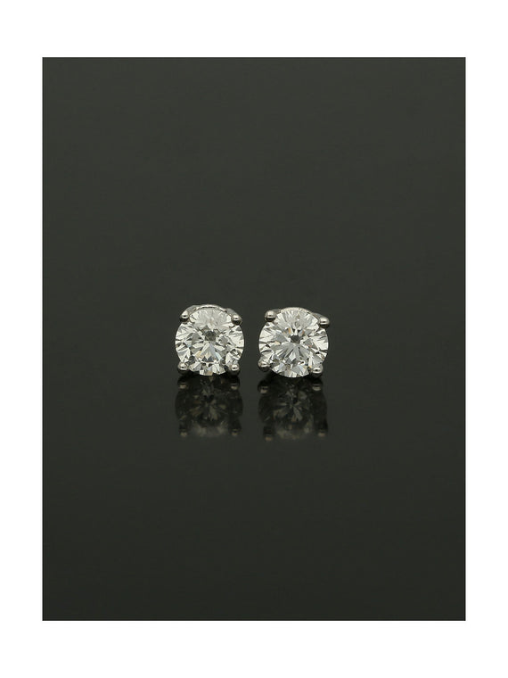 Diamond Round Brilliant 0.50ct Solitaire Stud Earrings in 9ct White Gold
