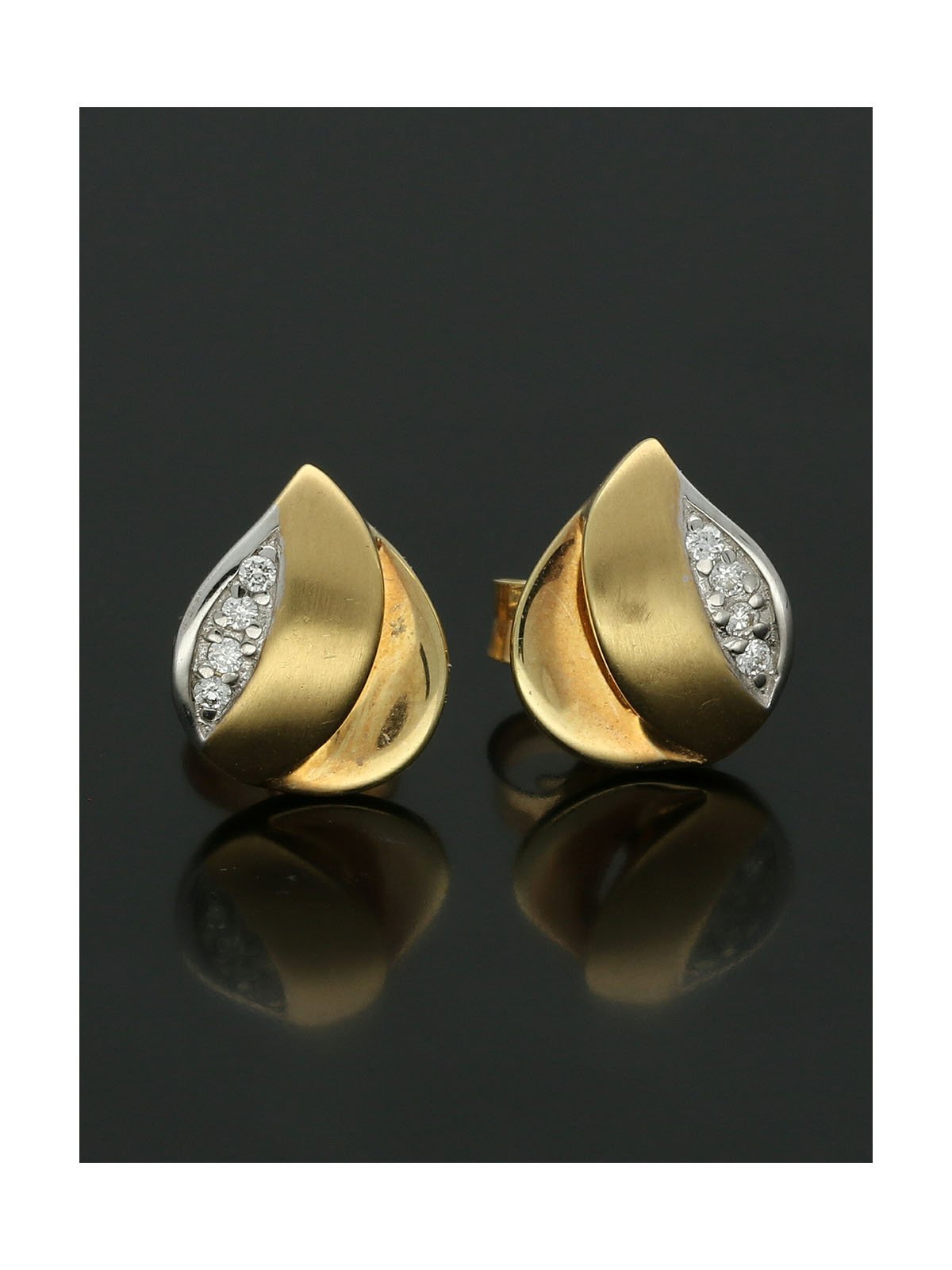Diamond Set Stud Earrings 0.04ct in 9ct Yellow Gold