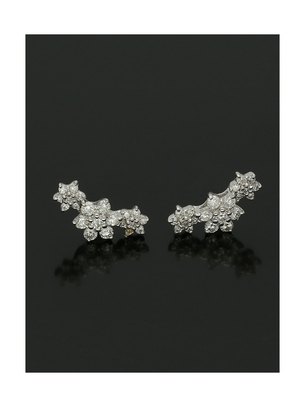 Diamond Flower Stud Earrings 0.18ct in 9ct White Gold