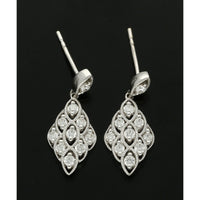 Diamond Lace Drop Earrings 0.57ct in 18ct White Gold