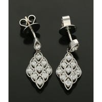 Diamond Lace Drop Earrings 0.57ct in 18ct White Gold