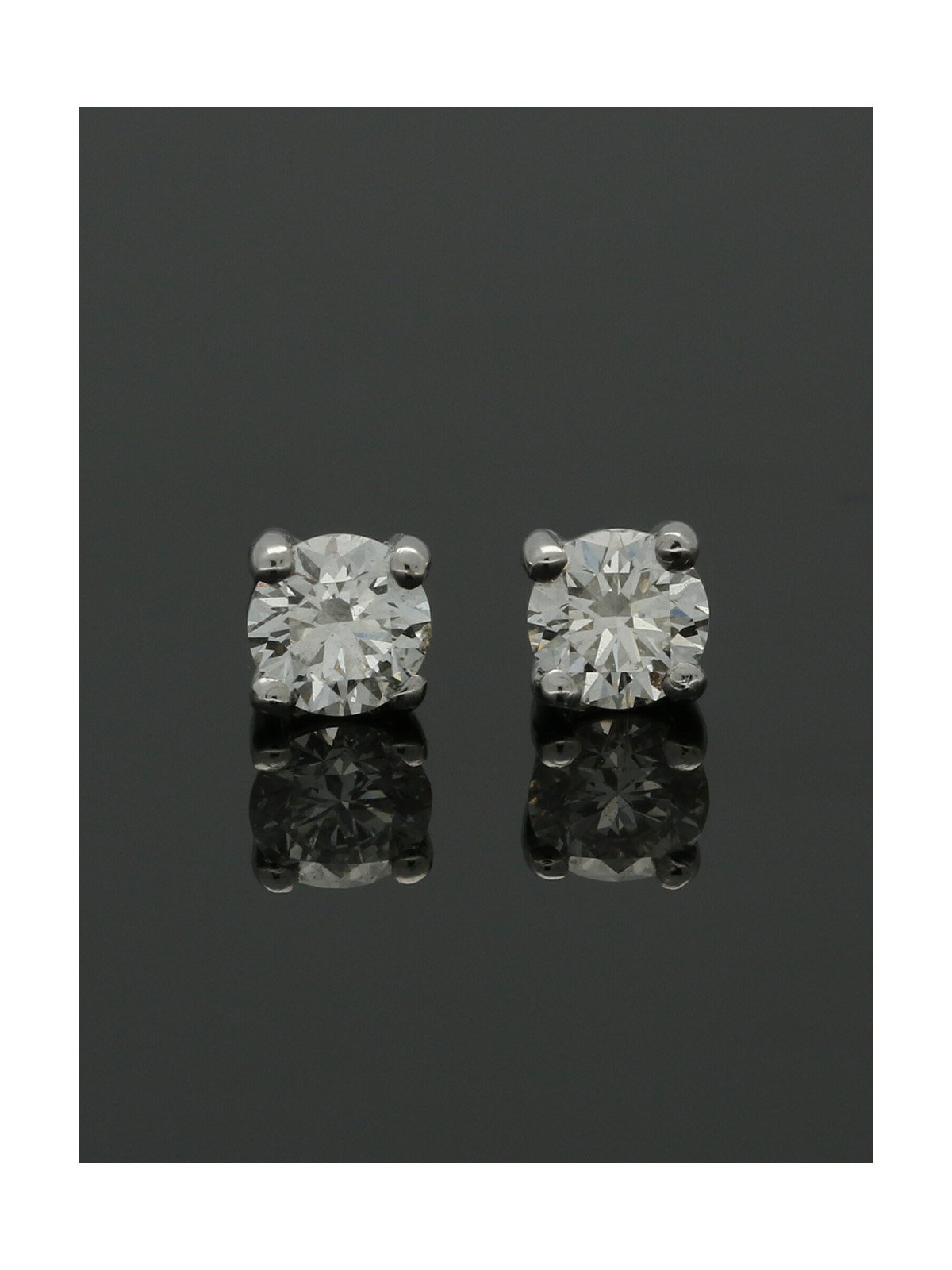 Diamond Solitaire Stud Earrings "The Catherine Collection" 0.40ct Round Brilliant Cut in 18ct White Gold