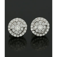 Diamond Cluster Stud Earrings 0.62ct in 18ct White Gold