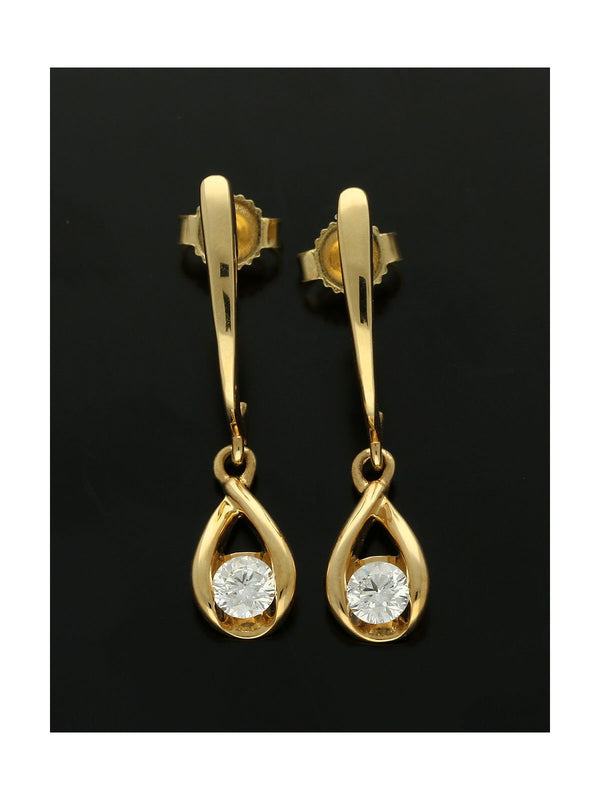 Diamond Pear Drop Earrings 0.33ct in 18ct Yellow Gold