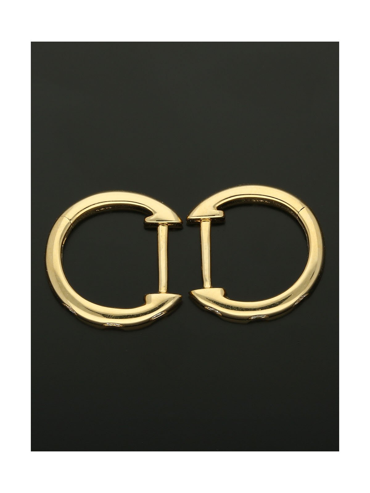 Diamond Set Mini Hoop Earrings 0.15ct in 18ct Yellow Gold