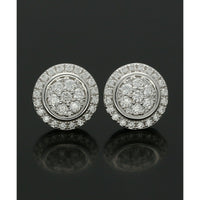 Diamond Cluster Stud Earrings 0.42ct in 18ct White Gold