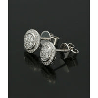 Diamond Cluster Stud Earrings in 18ct White Gold