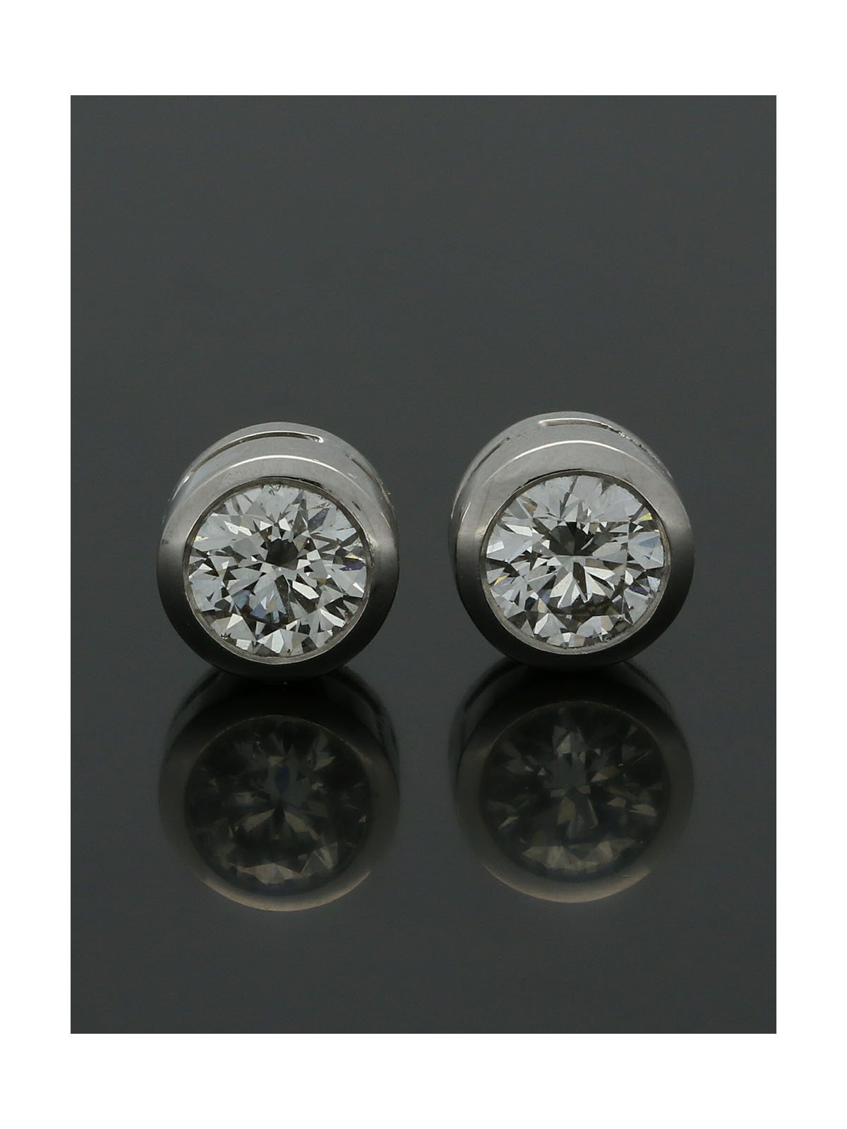 Diamond Solitaire Stud Earrings "The Diana Collection" 0.80ct Round Brilliant Cut in 18ct White Gold