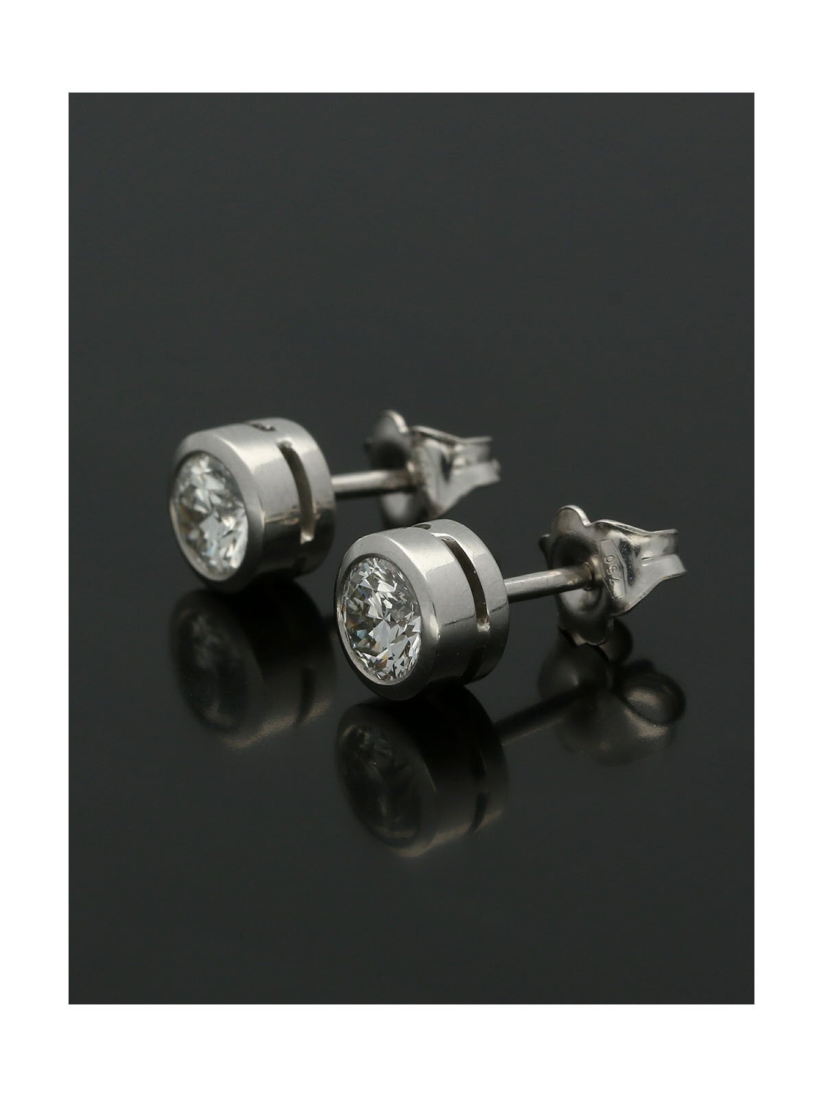 Diamond Solitaire Stud Earrings "The Diana Collection" 0.80ct Round Brilliant Cut in 18ct White Gold