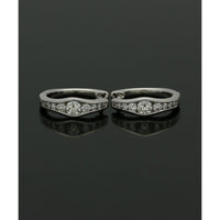 Diamond Channel Set Hoop Earrings with Graduating Stones 0.50ct in 18ct White Gold