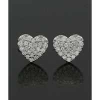 Diamond Heart Stud Earrings 0.33ct in 18ct White Gold