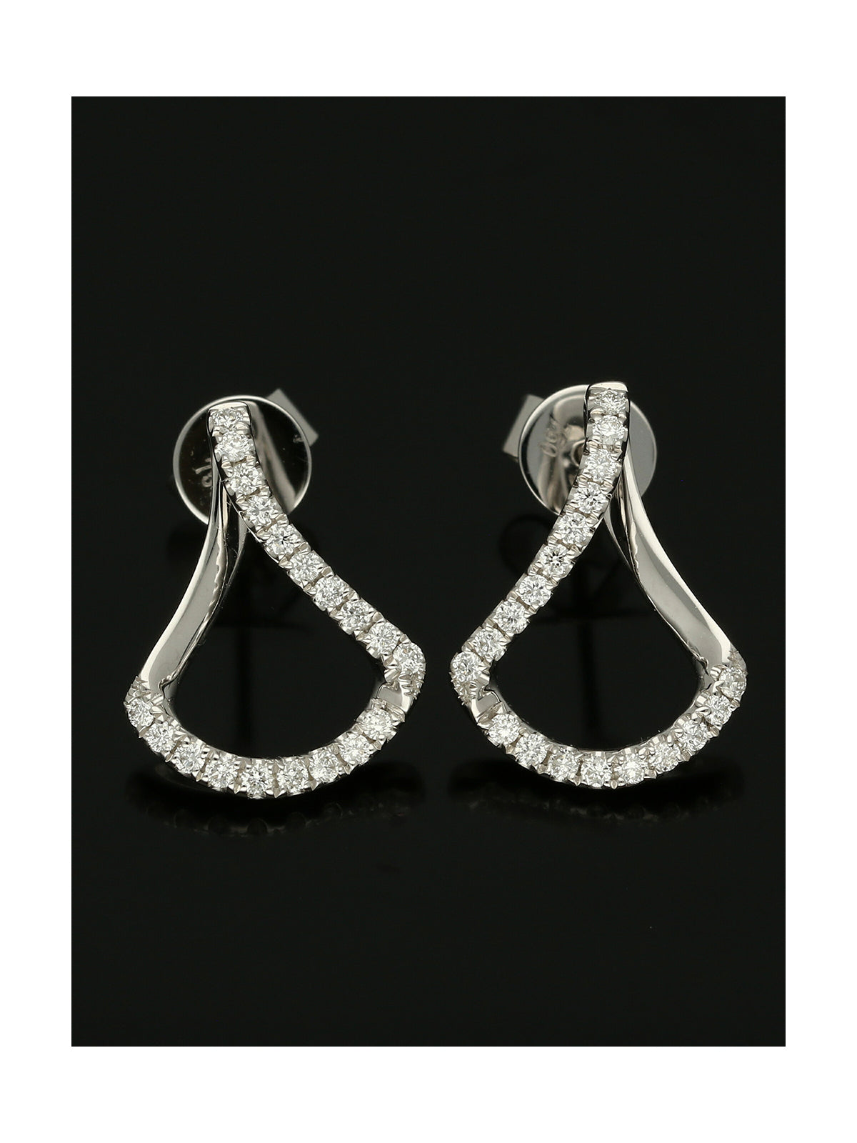 Diamond Bell Shape Stud Earrings 0.30ct in 18ct White Gold