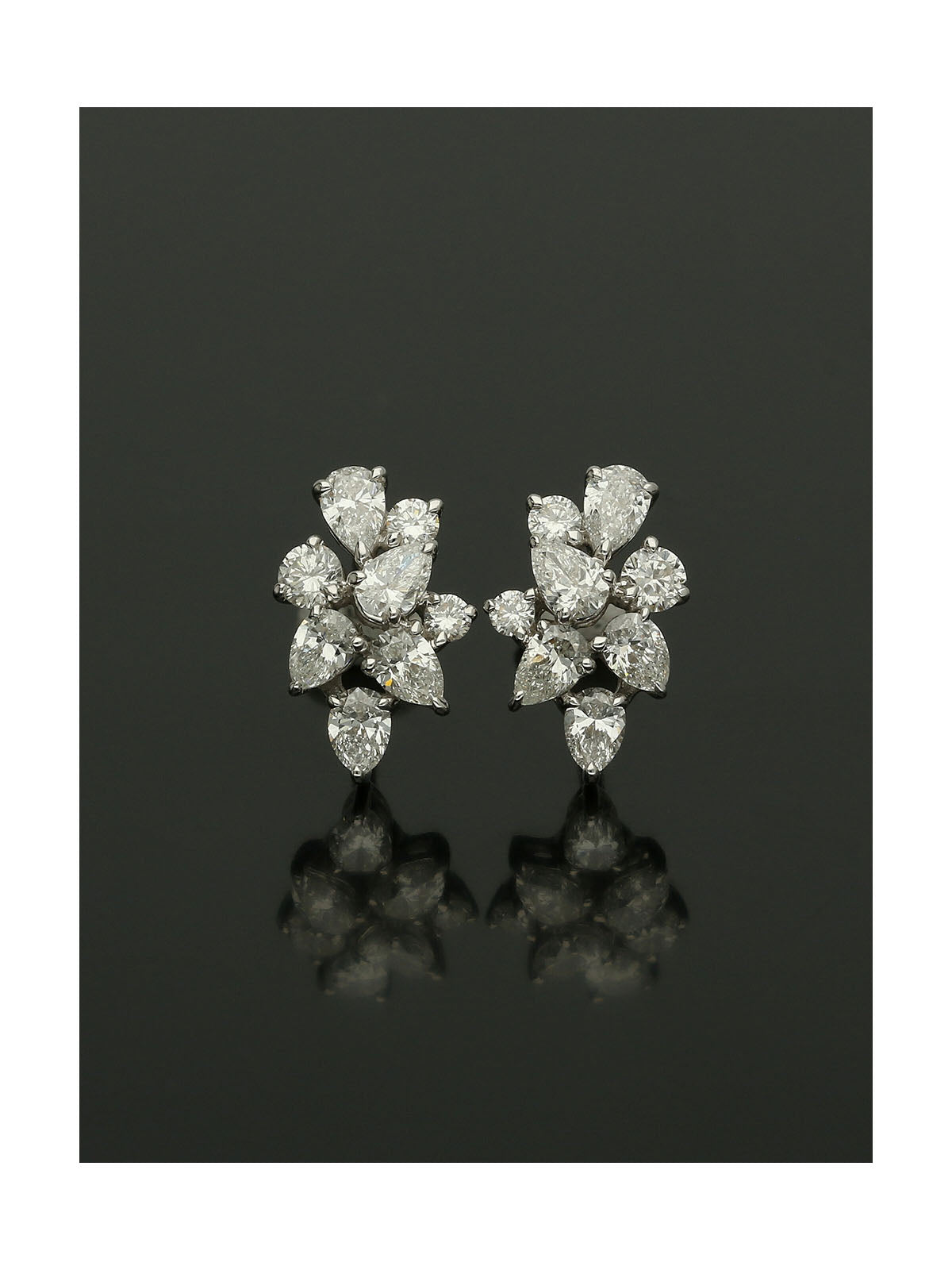 Diamond Cluster Stud Earrings 0.76ct in 18ct White Gold