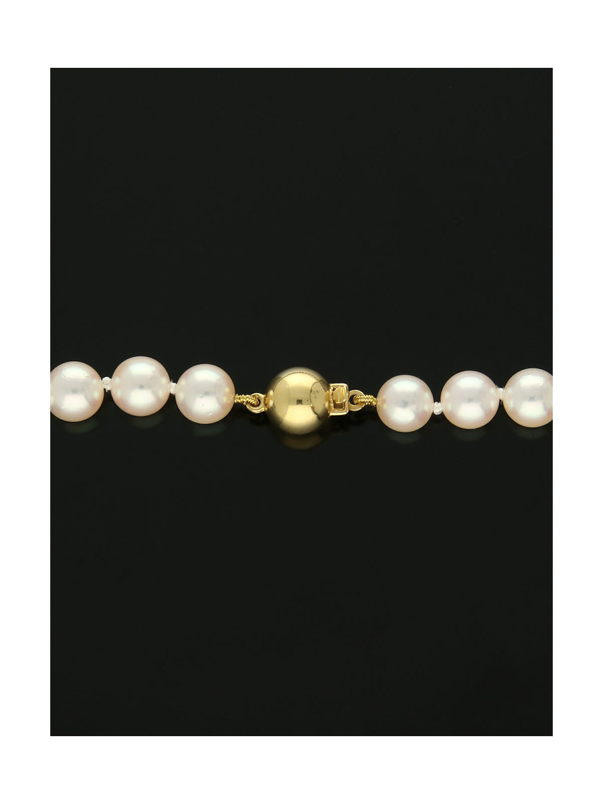 Single Row 7mm Cultured Pearls with 18ct Yellow Gold Ball Clasp