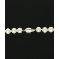 Single Row 7mm Cultured Pearls with 18ct White Gold Diamond Set Clasp