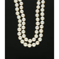 Double Row 8mm Cultured Pearl Necklace with 9ct Yellow Gold Clasp