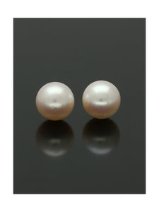 White Cultured Pearl Stud Earrings 8.5mm in 9ct Yellow Gold
