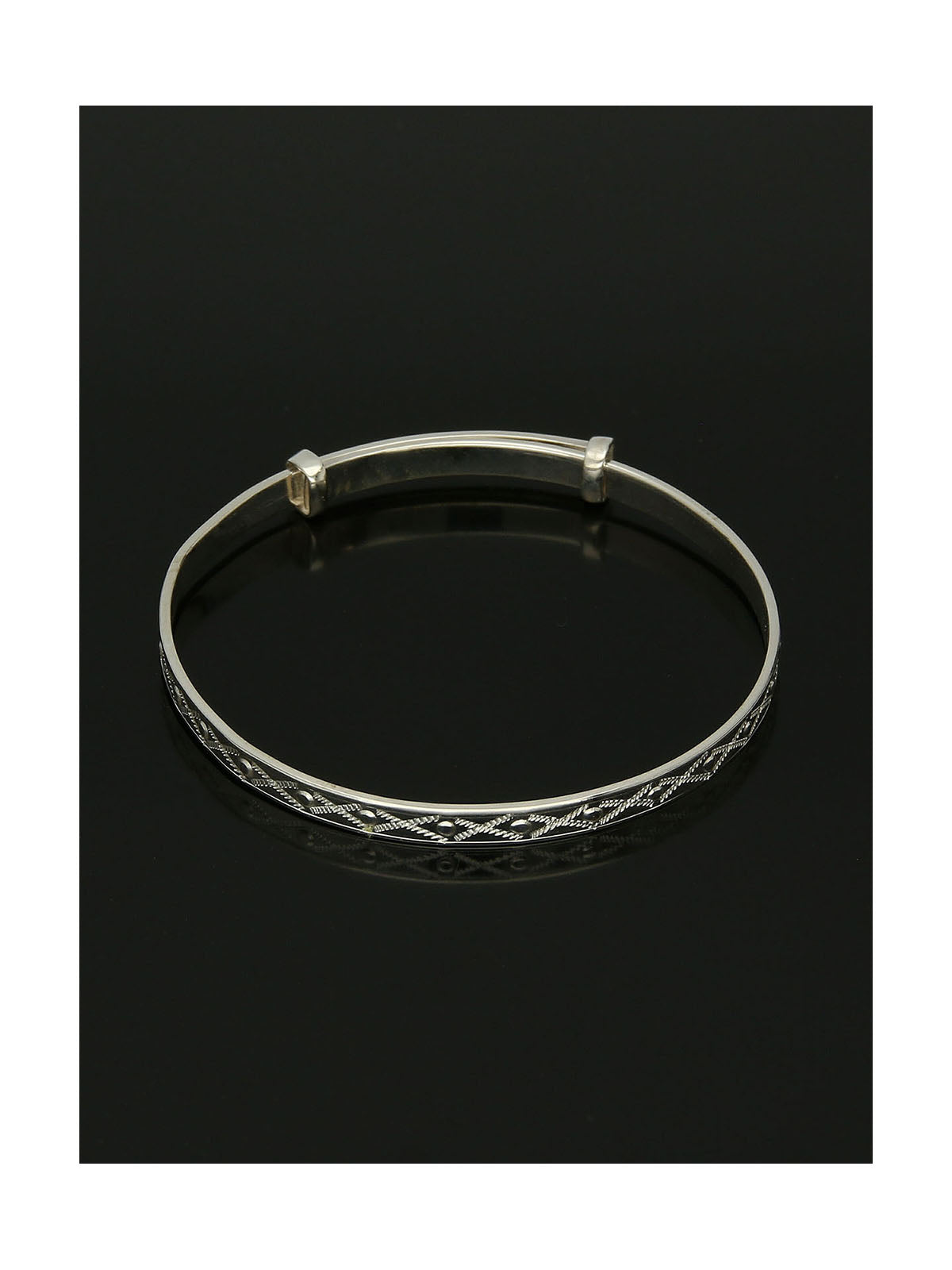 Baby's Engraved 3mm Bangle in Silver