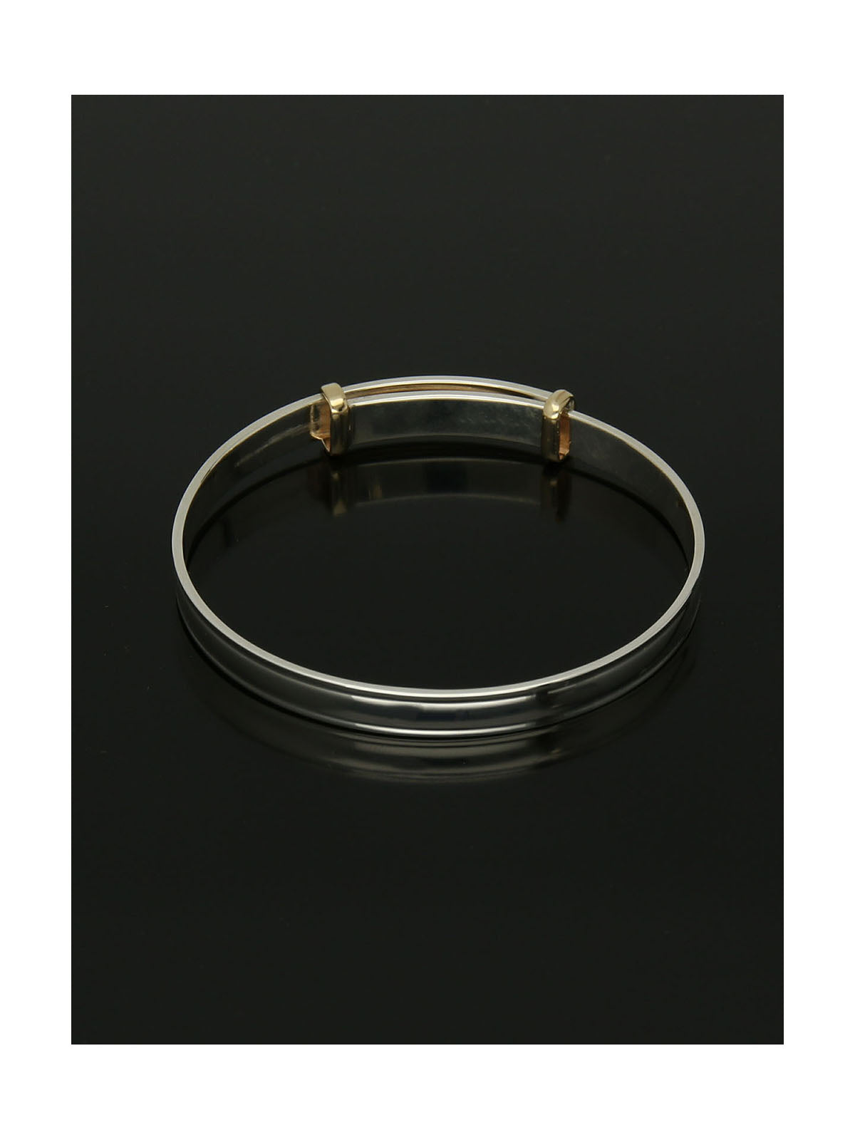 Child's Plain Bangle in Silver & Gold