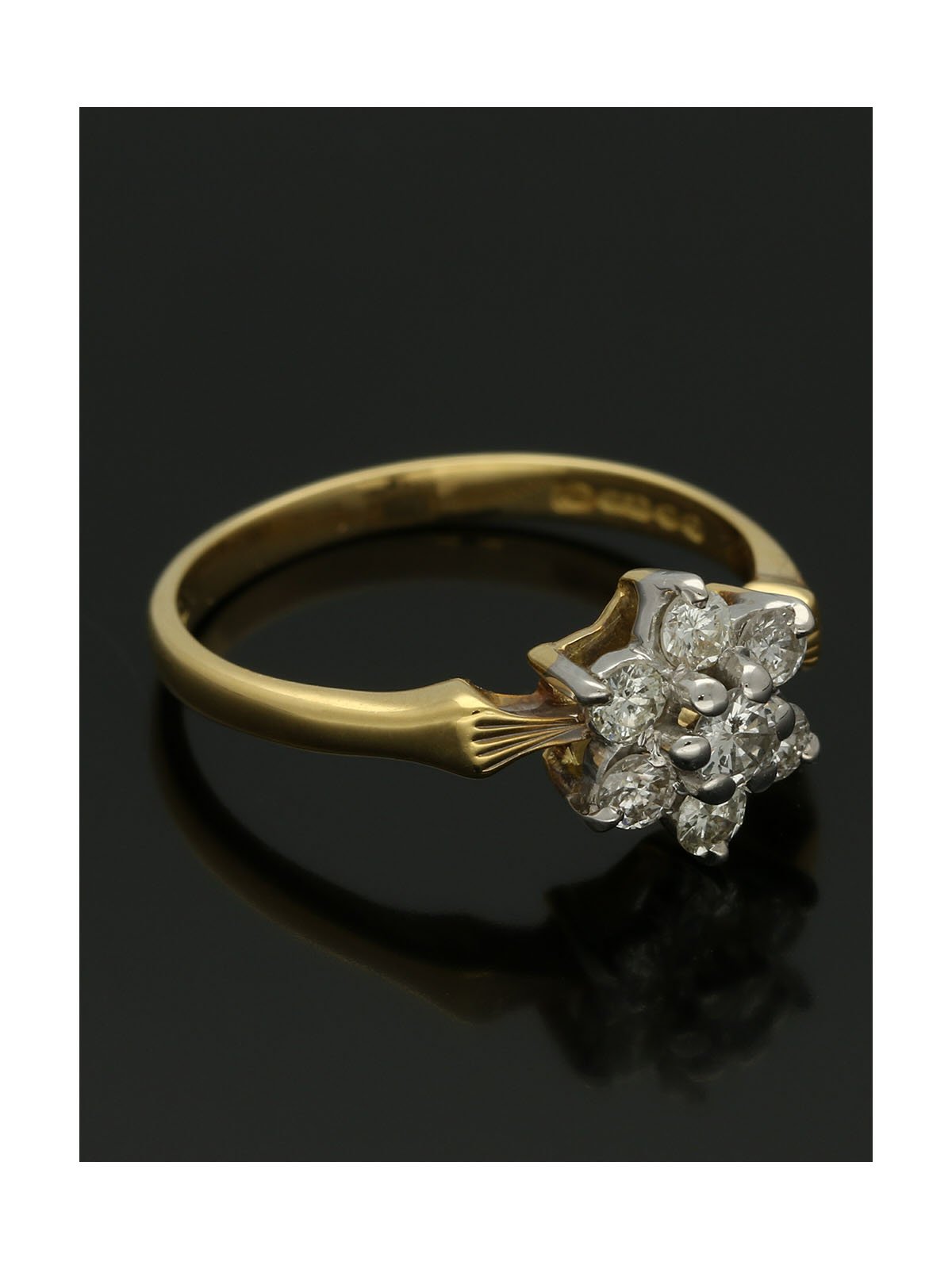 Pre Owned Diamond Cluster Ring in 18ct Yellow & White Gold