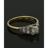 Pre Owned Diamond Ring in 18ct Yellow Gold & Platinum
