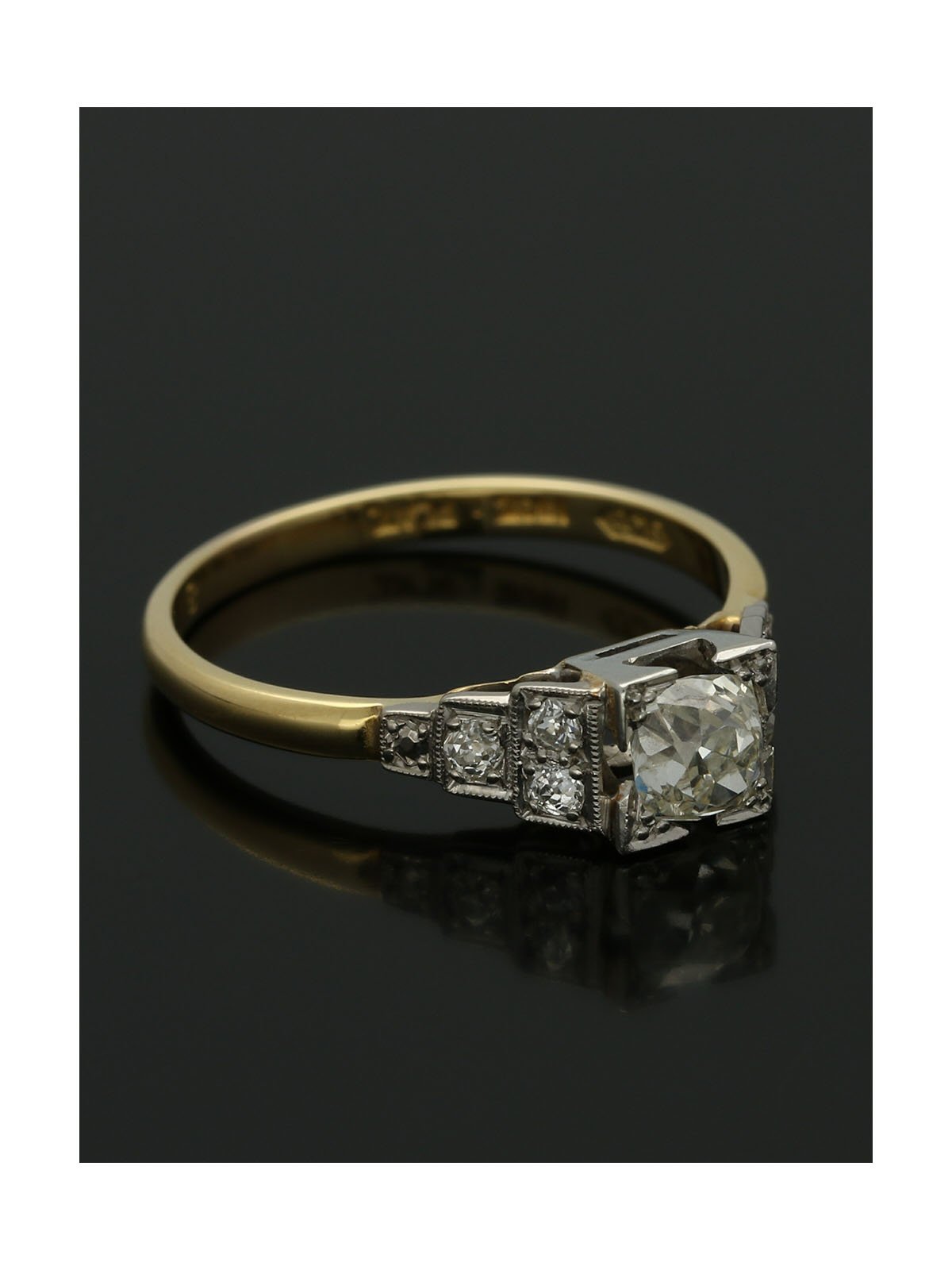 Pre Owned Diamond Ring in 18ct Yellow Gold & Platinum