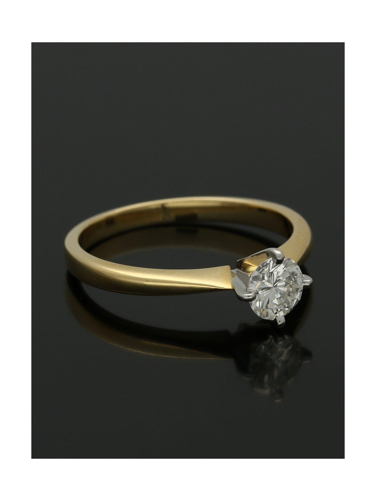 Pre Owned Diamond Solitaire Ring 0.50ct in 18ct Yellow & White Gold