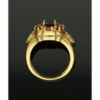 Pre Owned Multi Stone Set Cluster Ring in 18ct Yellow Gold